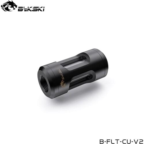 Bykski Water Filter,Computer Case Loop Accessory,2xG1/4" Thread, Silver,Black,B-FLT-CU-V2