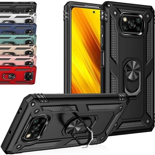 Case On The For Xiaomi Mi Poco X3 NFC x3 Cover Armor Rugged Military Shockproof Ring Case For Xiaomi POCO x3 Nfc X3NFC Case Capa