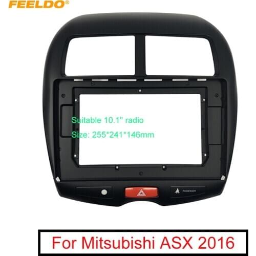 FEELDO Car Audio 10.1" Big Screen Fascia Frame Adapter For Mitsubishi ASX 2Din Dash Stereo Fitting Panel Frame Kit