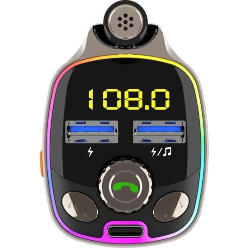 FM Transmitter Bluetooth Car Kit Bluetooth FM Transmitter FM Radio Adapter External Mic Dual USB for Car Handsfree Kit