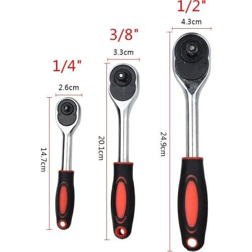 1/4" 3/8" 1/2"inch 24 Teeth Ratchet Wrench Extending Telescopic Ratchet Socket Wrench Tool Plate Ratchet Handle Wrench