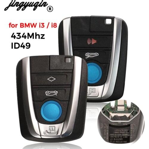 Jingyuqin Original 434Mhz ID49 Remote Car Key For BMW i3 i8 Series 2014 2015 2016 2017 4BTN Keyless Control FOB NBGIDGNG1 433Mhz