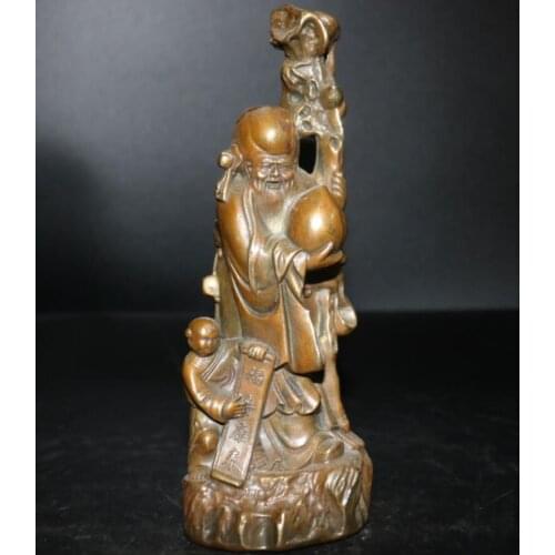 China brass archaize Longevity Buddha crafts statue