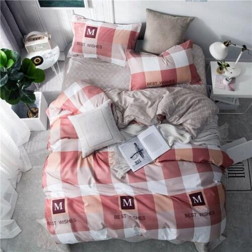 Gray Red Tone Bedding Set Duvet Cover Set Pillowcase Home Textiles 2/3pcs Bed Linen King Queen Size Dropship