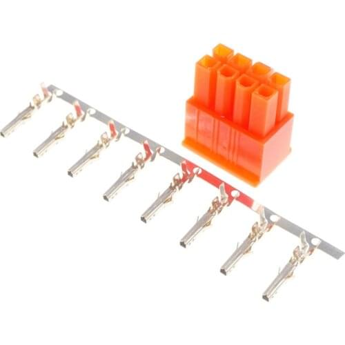 10 pcs 8 Position 8 Pin 4.20 mm Receptacle Housing ATX CPU 8P PSU EPS12V Power Connector Shell + Female Contact Terminal Pins