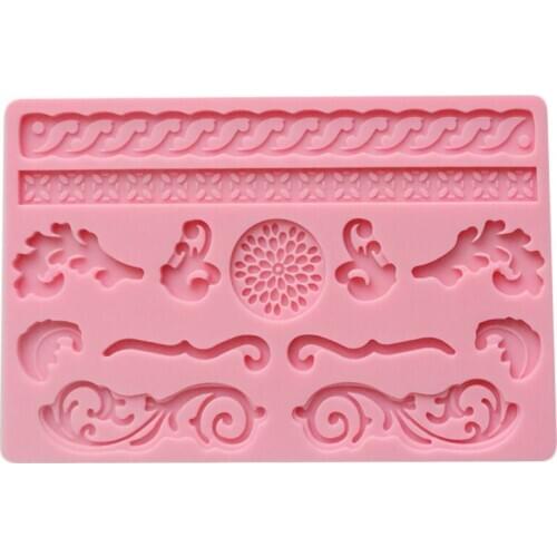 Lace Flower Rose Leaf Silicone Fondant Cake Cookie Biscuit Cream Candy Fondant Mould Cake Decoration Baking Tool