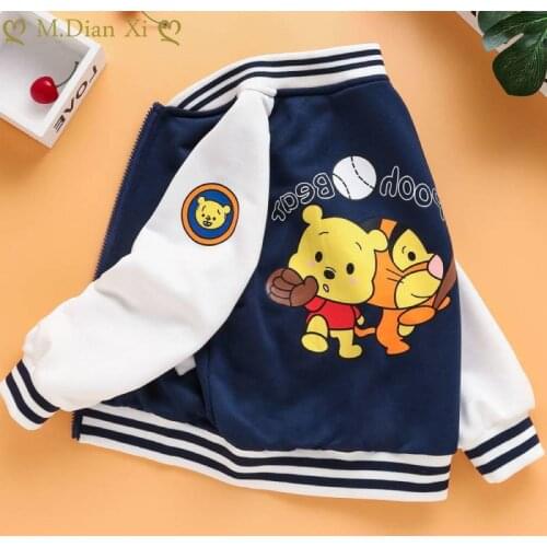 Boy Baby Children Spring and Autumn Jacket Coat Clothes Children Cartoon Cotton Baseball Jersey Coat Toddler Clothing