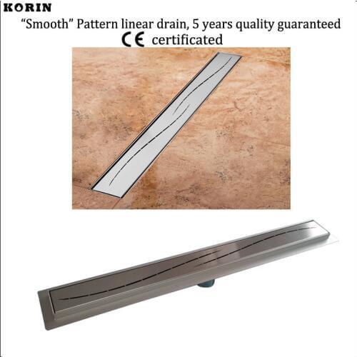 600mm "Slim" Style Stainless Steel 304 Linear Shower Drain, Vertical Shower Drain with flange, Downside outlet Shower Channel