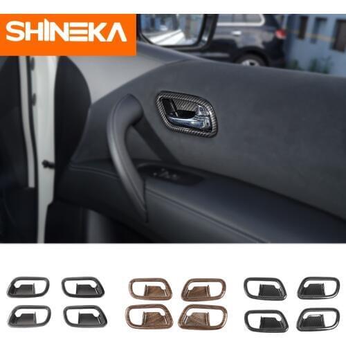 SHINEKA Interior Mouldings For Nissan Patrol Y62 Accessories ABS Door Handle Bowl Sticker 2013- 2017 For Patrol Y62