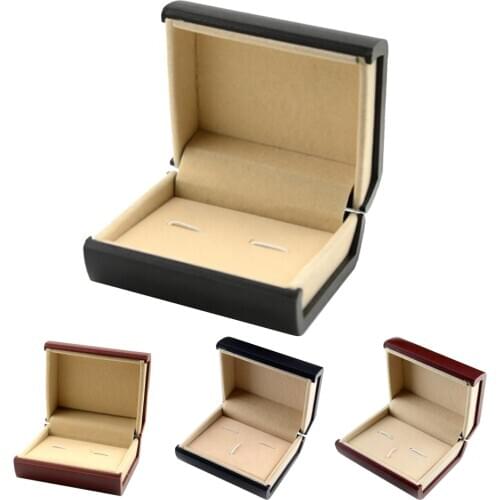 Soft Velvet Interior Jewelry Tie Bar Cufflinks Pair Wedding Party Storage Box Display Showcase Gift Case