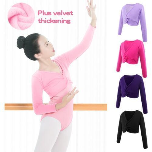 New Autumn Winter Girls Kids Children Ballet Dance Shawl Coat Long Sleeve High Waist Outwear for Ballet