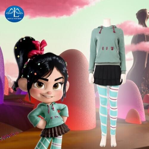 New Ralph Breaks the Internet: Wreck-It Ralph 2 Vanellope von Schweetz Cosplay Costume Halloween Costumes For Women Custom Made