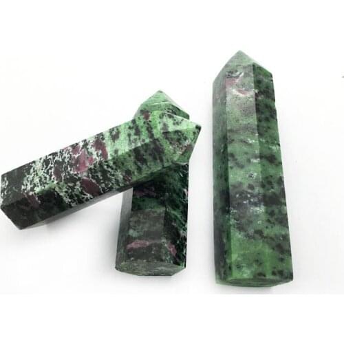 Wholesale natural ruby in zoisite crystal quartz points wand for decoration