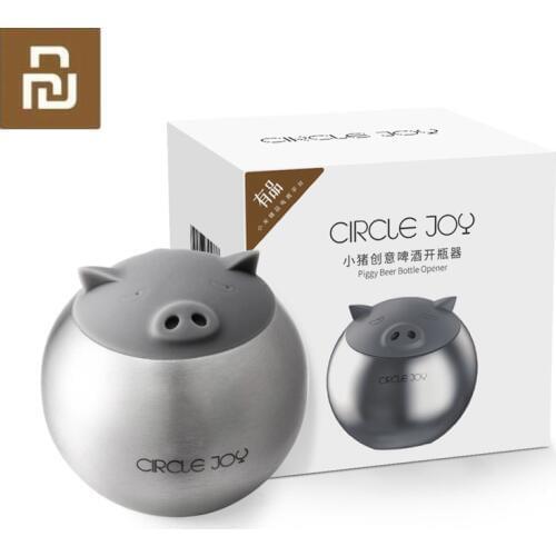 Original Circle Joy Round Pig Creative Beer Bottle Opener Silver Lovely Shape Easy Opening And Varied Functions