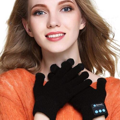 Bluetooth Gloves, Wireless Bluetooth Gloves, Winter Gloves Touch Screen with Built-in Stereo Speakers, Removable Headphones