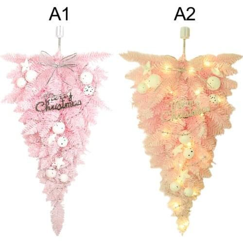 Down Pink PVC Decoration Christmas Home Wall Hanging Decorations Door Hanger Durable Plastic Artificial Flower