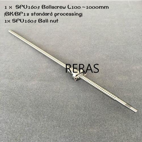 SFU1605Ballscrew any length250 300 350 400 450 500 600 650 700 900 1000 1200 1500mm Ballnut Ball Screw RM 1605 End Machined CN
