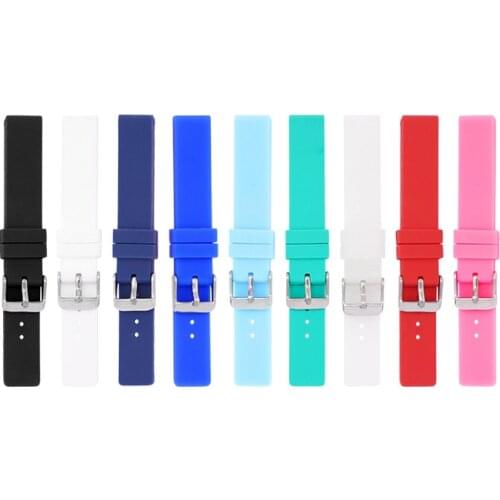 12 14 16 18mm 20mm 22mm 24mm Silicone Strap Soft Rubber Band Candy Color Men Women Replace Bracelet Watch Accessories Wholesale