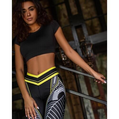 New Design Leggings Blade Printing Decoration Bright Color Sports Leggings