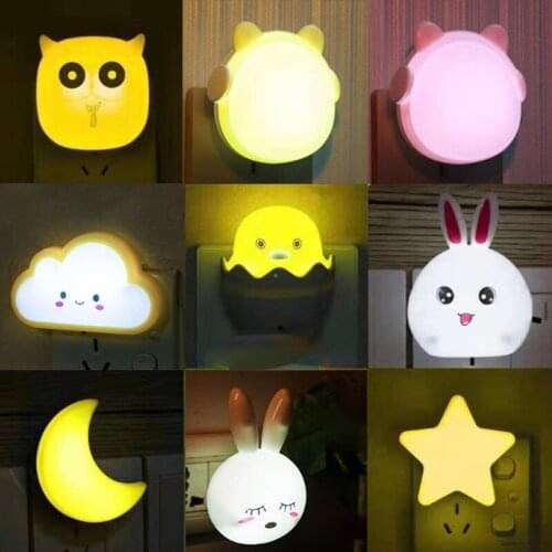 LED Night Lights Sensor ON/OFF Control Star Bedside Wall Lamp Mini Cartoons Sleeping Light Nursery Baby Kids Childrens Bedroom