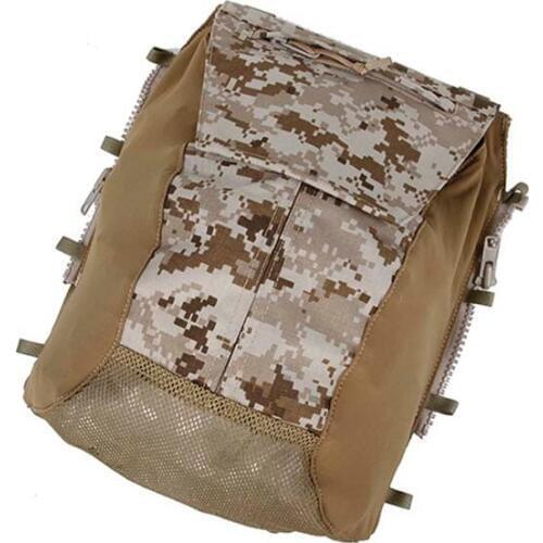 2019 New TMC Military Airsoft Tactical Vest Zipper Pouch Bag Zip Panel Back Pack Detail revision AOR1