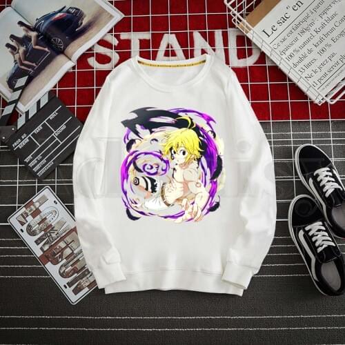 Seven Deadly Sins Nanatsu No Taizai Meliodas Manga Hoodies Sweatshirt Print Trend Mens Clothes Hip-Hop Male Crewneck Hoodies Men
