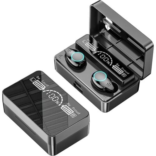 TWS Wireless Headphones Bluetooth-compatible Earphones Bass Stereo 2000mAh Charging Box Noise Cancelling Mirror Headset