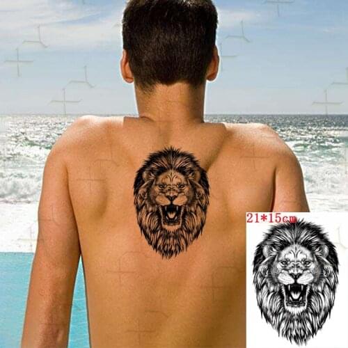 Waterproof Temporary Tattoo Sticker Lion King Animal Flash Tattos Eagle Head Snake Dagger Body Art Arm Fake Tatoo Women Men