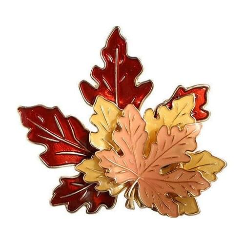 Womens Vintage Brooch Maple Leaf Brooches for Women Alloy Enamel Lapel Brooch Pin Sweater Coat Clothing Accessories Jewelry