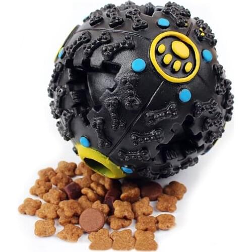 Tough Food Dispenser Ball Sound Chew New Pet Dog Cat Treat Trainning Toy S M L