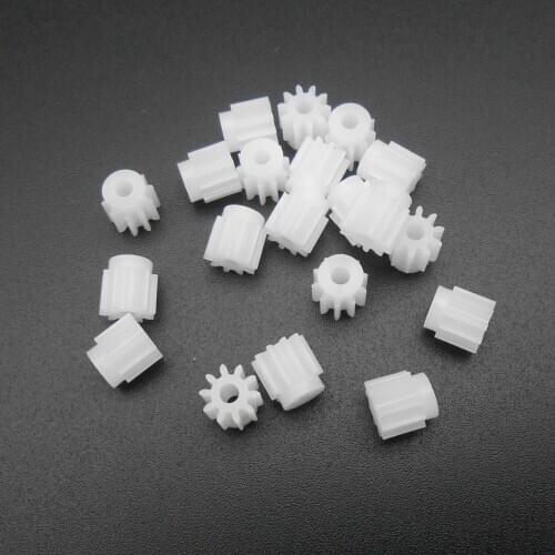 20Pcs 0.5M 0.5 Modulus Spur Gear Pinion Aperture 2mm 1.95mm 10 Teeth With 1.5MM No Teeth Shoulder 2A Tight 10T 10-Tooth 2A 6X6MM