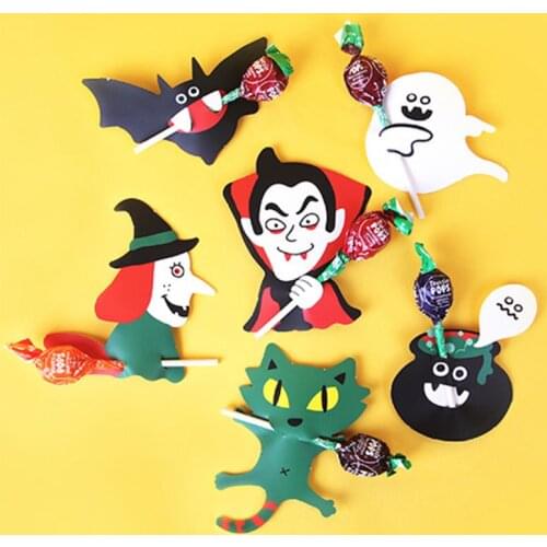 1PC Six Types Halloween Creative Candy Packaging Card Candy Decoration Card Halloween Decorations for Home
