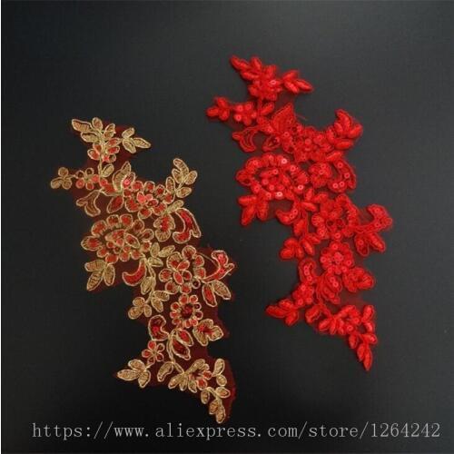 10pcs 2Colors 24X 10cm Delicate Glitter Wedding Veil Head Ornaments Lace Applique Lace Trim Dress DIY Lace Accessorie 24X10CM