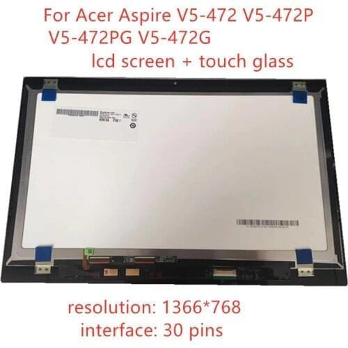 14 '' lcd replacement For Acer Aspire V5-472 V5-472P V5-472PG V5-472G Lcd screen display with touch screen assembly HD 1366X768