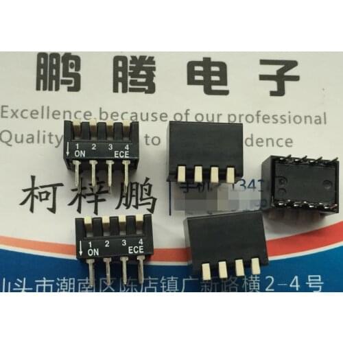 2PCS/lot Taiwan ECE EPM1041100Z straight inserted 4-digit DIP switch key coding station dial 2.54