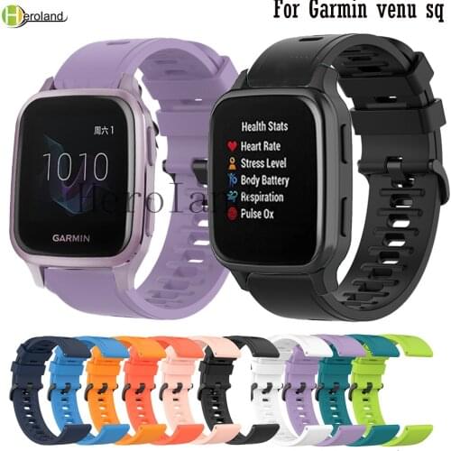 20MM Soft Silicone Watch Strap For Garmin venu sq / Vivoactive 3 Smart Band Bracelet WirstStrap For Huawei watch GT 2 42mm Belt
