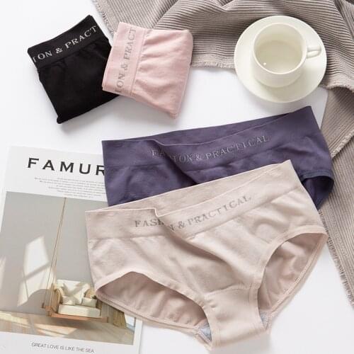 2021-Womens Cotton Underwear Fashion Sexy Lace Panties Womens Solid Color Underpants Girl Letter Panties Female Sexy Lingerie