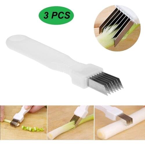 3pcs Onion Slicer Shredder Garlic Crusher Cutter Knife Pepper Graters Chilli Vegetable Chopper Scallion Cutting Shred Tool