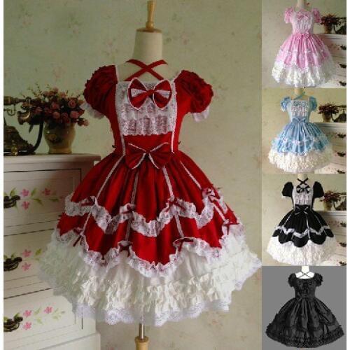 7 Colors Halloween Victorian Gothic Lolita Dress Princess Cosplay Costume Renaissance Period Dress Ball Gown Halloween Costumes