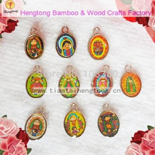 Free ship 100pcs/pack baby Guadalupe pendant,Guadalupe charm,alloy religious Icon Charm one side epoxy