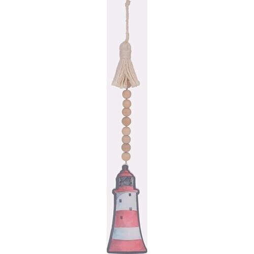 Wood Pendants Baby Room Home Hanging Decoration Dropping Party Supplies MDF Beads Tassel Hemp Rope 2020 New Design Lighthouse