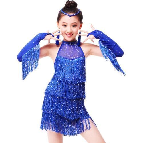 Children Professional Latin Dance Dress for Girls Ballroom Dance Competition Dresses kids Modern Waltz/tango / Cha Cha Costumes