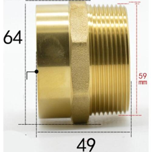 DN50 G 2" BSPP Male x 54mm Weld Socket Brass Pipe Fitting Coupler Adapter Water Gas Oil