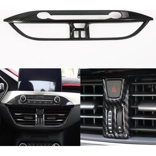 DNHFC Car air conditioning control panel decoration carbon fiber style For Ford Focus 2019 MK4