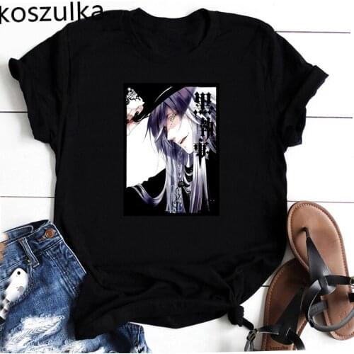 Koroshitsuji Sebastian Harajuku T-Shirt Anime Sebastian Graphic TShirt Manga Black Butler Printed TshirtMan Women Summer tshirt