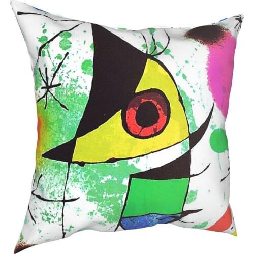 Joan Miro Fish Pillow Case Home Decorative Art Cushion Cover Throw Pillow for Living Room Polyester Double-sided Printing