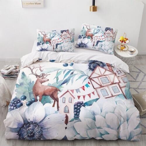 3D Bed Linens Bedding Sets Quilt Covers Pillow Shams Duvet Cover Sets Bedclothes King Queen Full Nordic Flower Home Textile