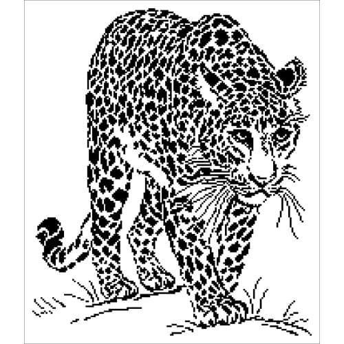 Leopard cross stitch package simple animal 18ct 14ct 11ct white fabric cotton silk thread embroidery DIY handmade needlework