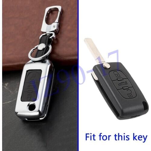 Suitable for Peugeot 308 408 RCZ metal key case bracket protector 3 button accessories