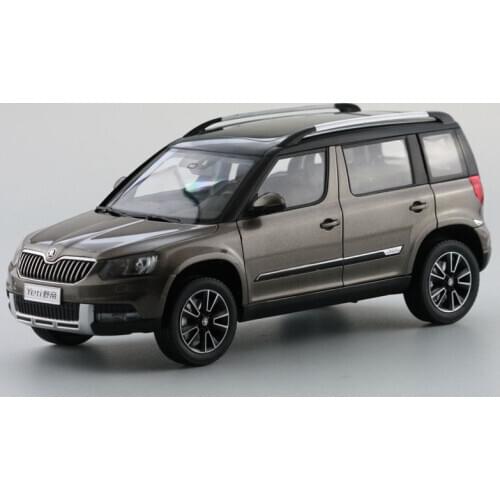 1:18 Diecast Model for Skoda Yeti Brown SUV Alloy Toy Car Miniature Collection Gifts